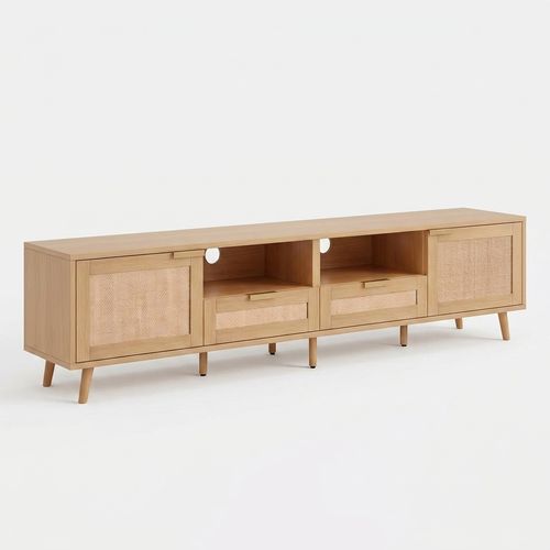Virubi Rattan TV Stand for TVs up to 85''