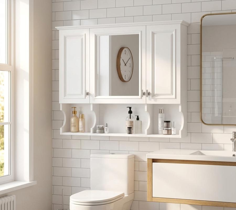 Virubi Bathroom Wall Cabinet with Mirror