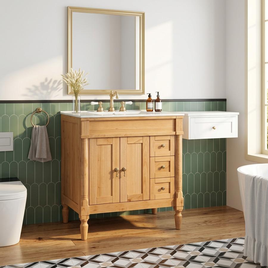Virubi 30 Mid Century Modern Bathroom Vanity with Sink